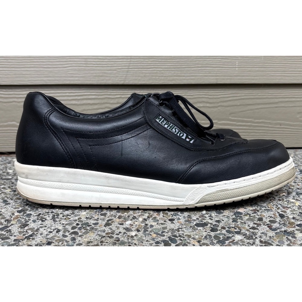 Mephisto Running Shoes Black Leather Lace Up Comfort Men US 12.5 EUR 45